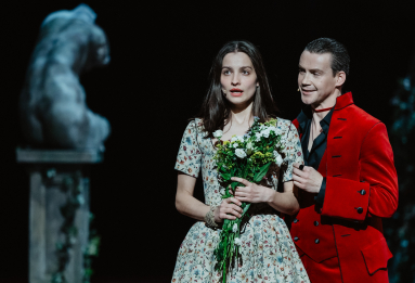 Plakat spektaklu 'Aktorzy w dobrej wierze i Próba' w Teatrze Polskim w Warszawie.