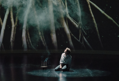 Plakat spektaklu 'Rękopis znaleziony w Saragossie' w Teatrze Polskim w Warszawie.