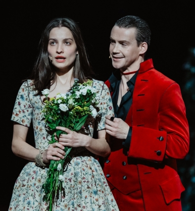 Plakat spektaklu 'Aktorzy w dobrej wierze i Próba' w Teatrze Polskim w Warszawie.