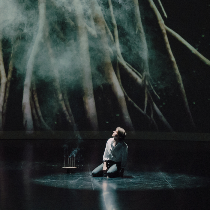 Plakat spektaklu 'Rękopis znaleziony w Saragossie' w Teatrze Polskim w Warszawie.