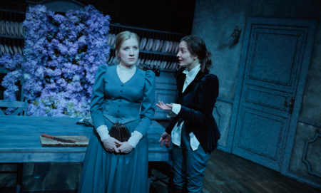 Na zdjęciu aktorzy w spektaklu Panna Julie