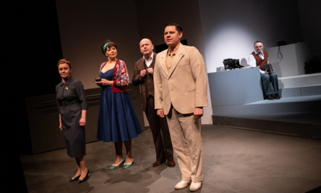 Na zdjęciu aktorzy w spektaklu Czekoladki dla Prezesa